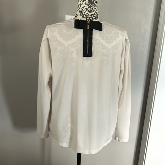 Holly & Whyte cute cream long sleeve T-shirt with bow on back - Picture 2 of 4